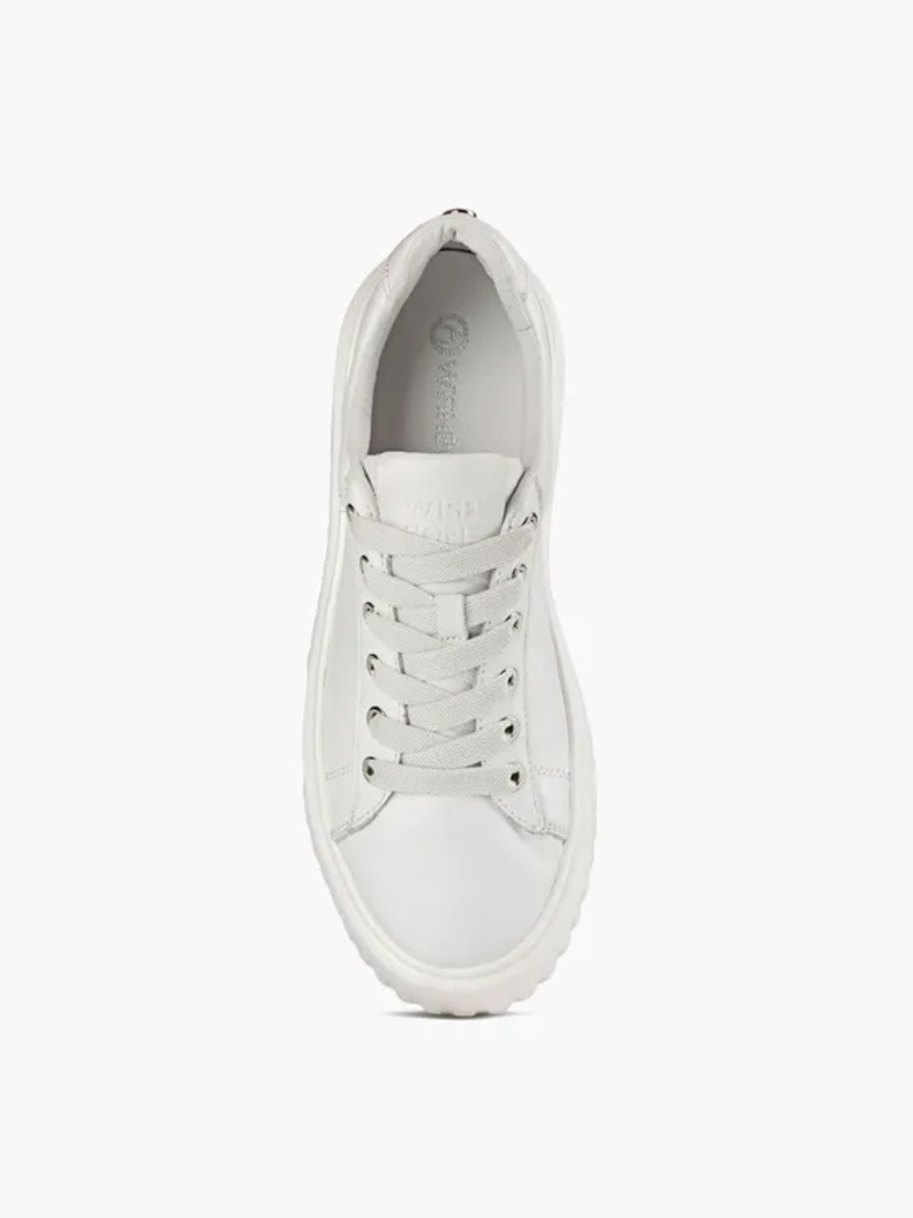 Women's White Leather Lace-Up Sneaker